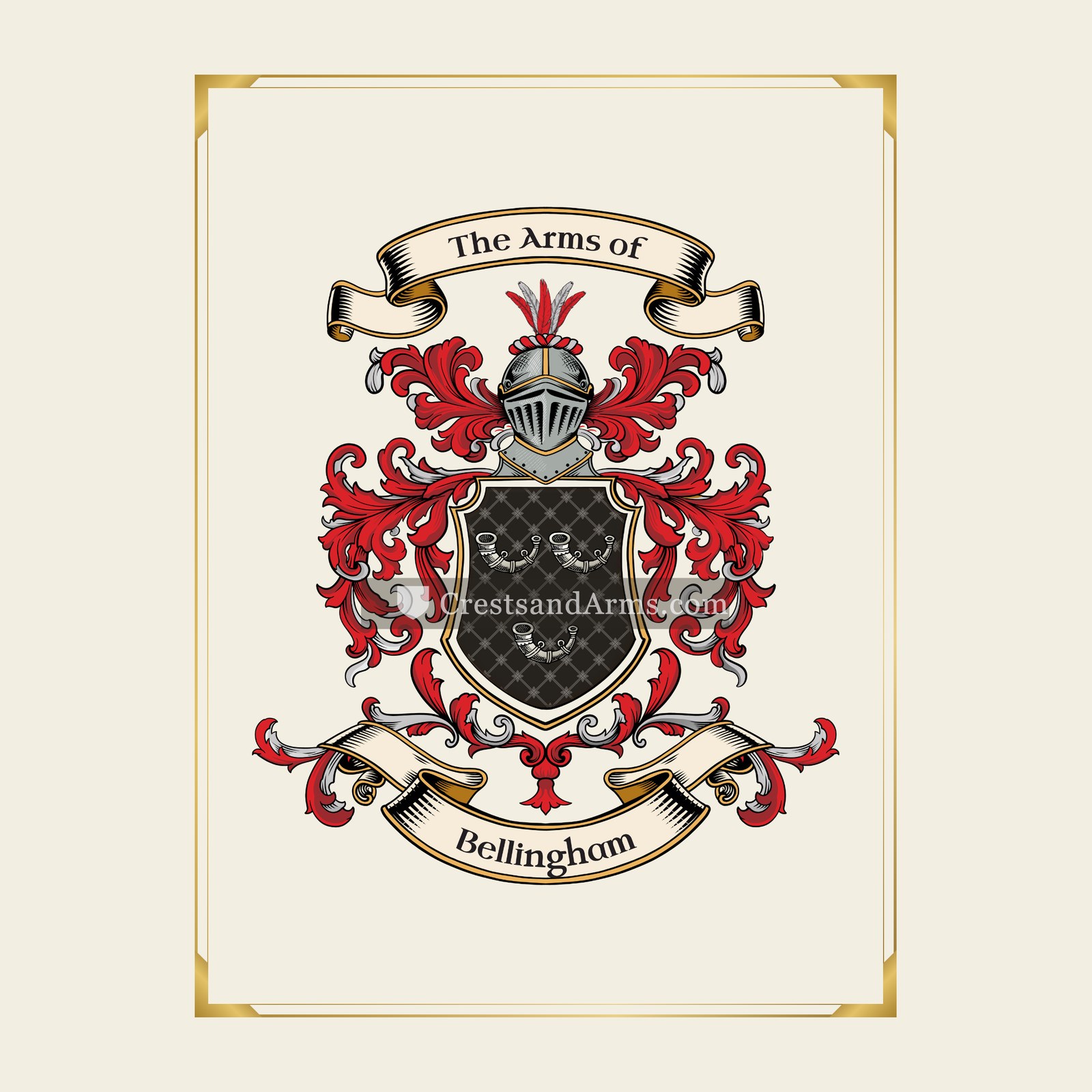With gold border