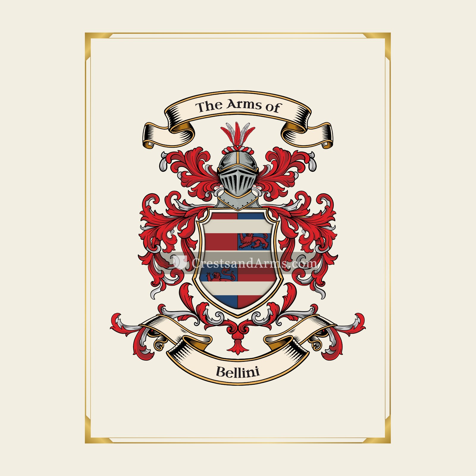 With gold border