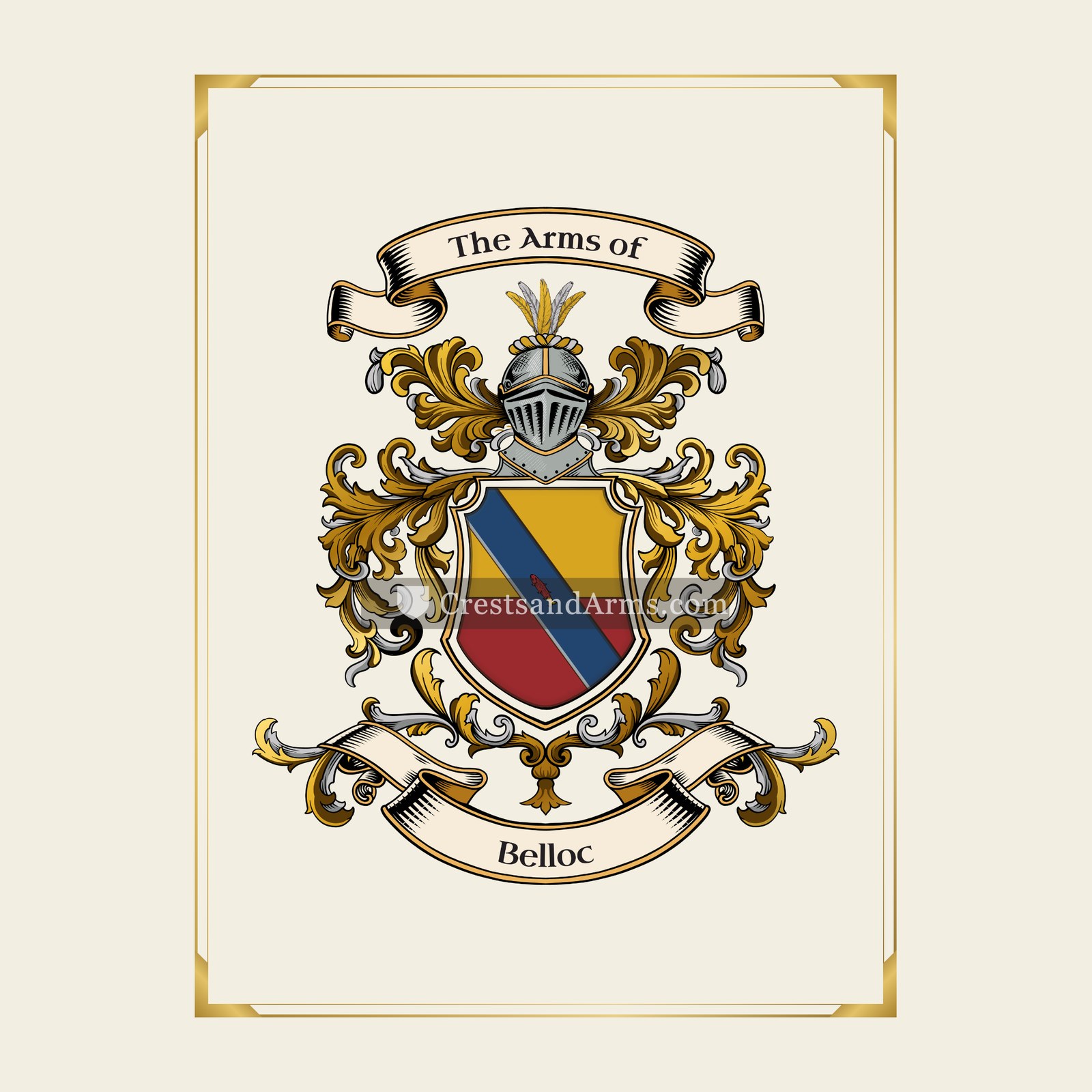 With gold border