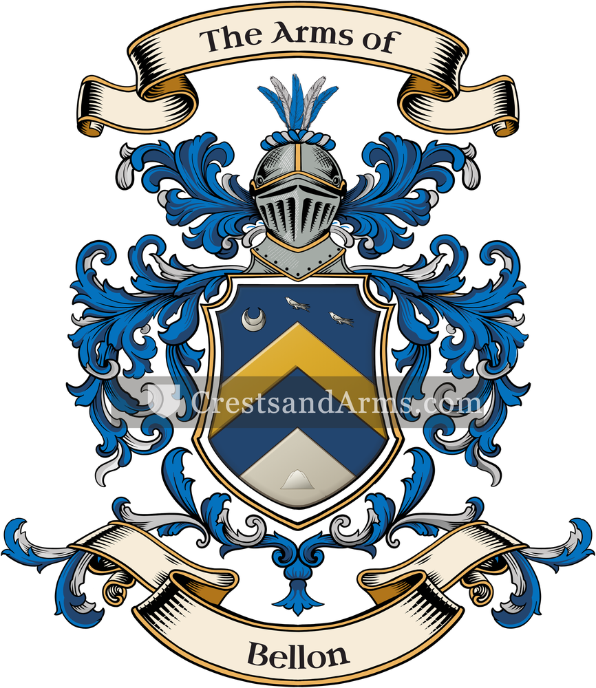 The Bellon coat of arms, drawn from the recorded blazon