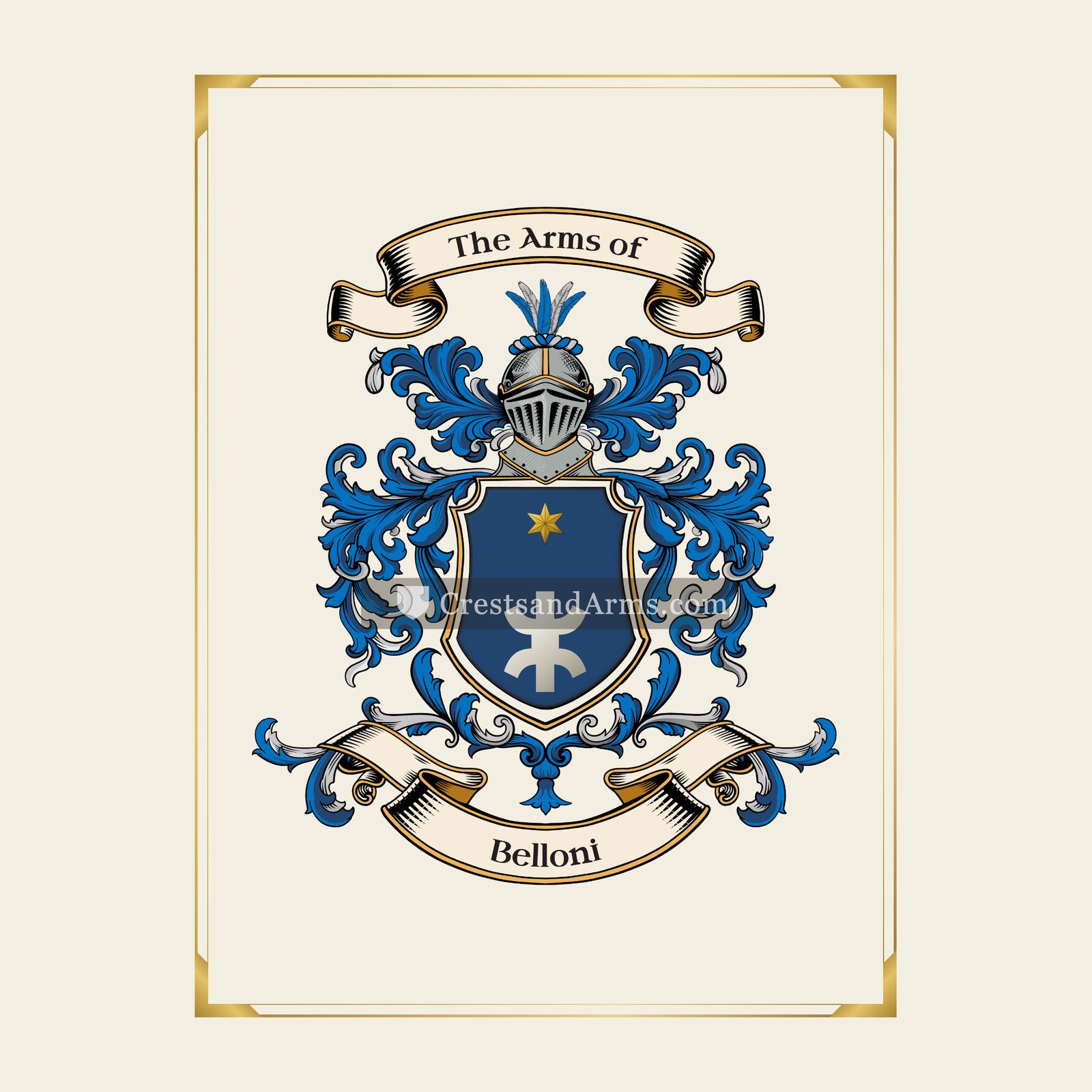 With gold border