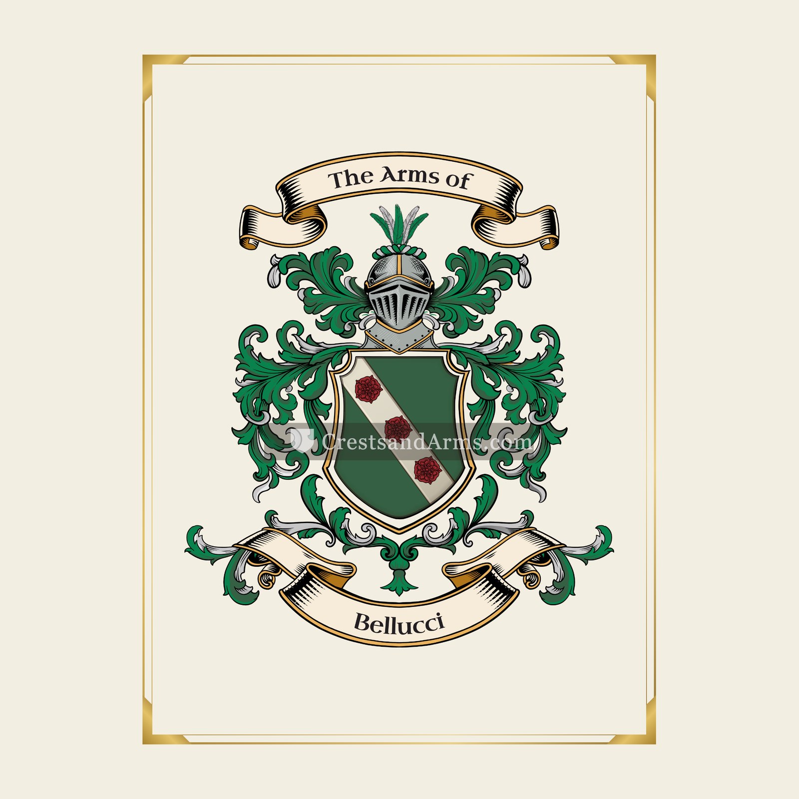 With gold border