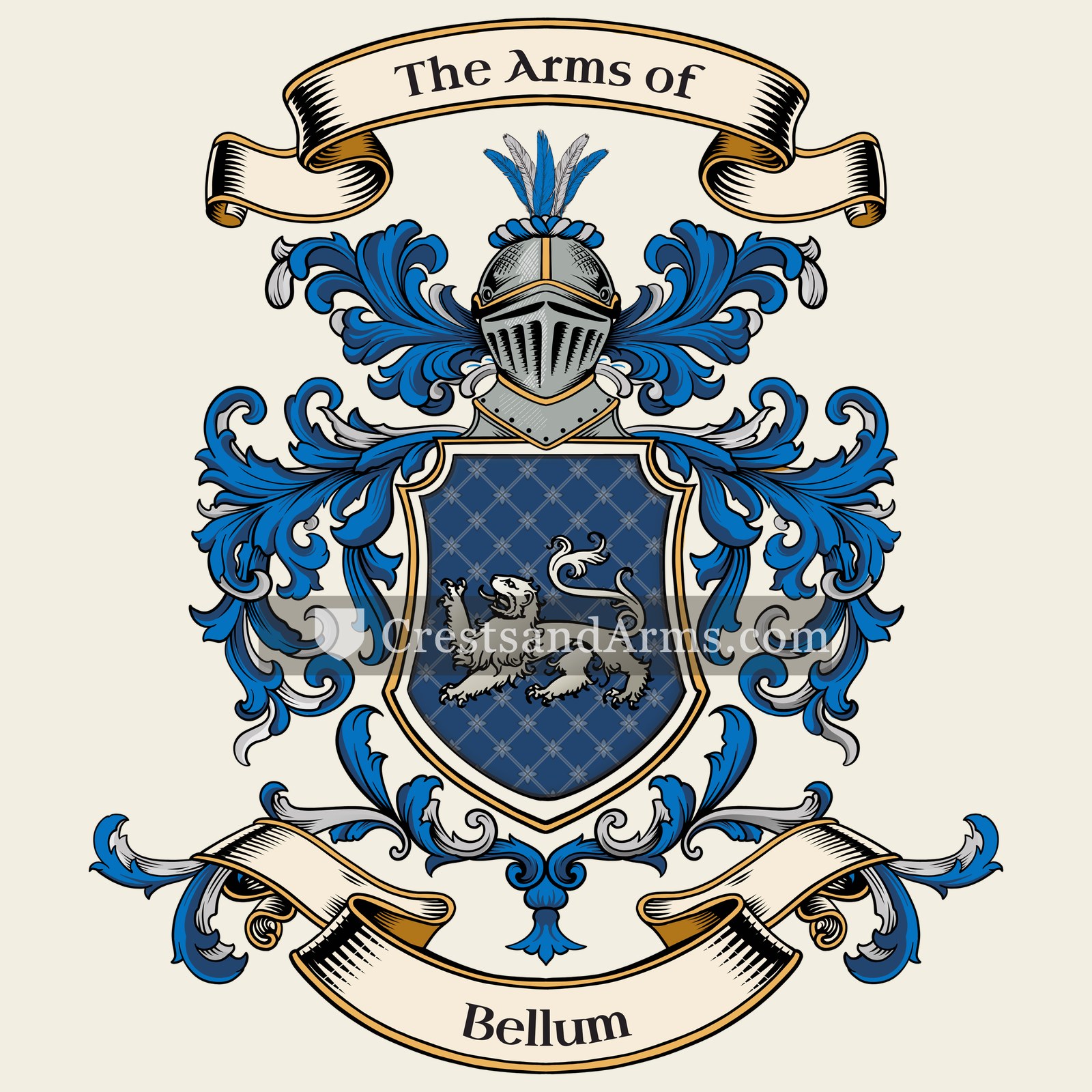 The Bellum coat of arms, drawn from the recorded blazon