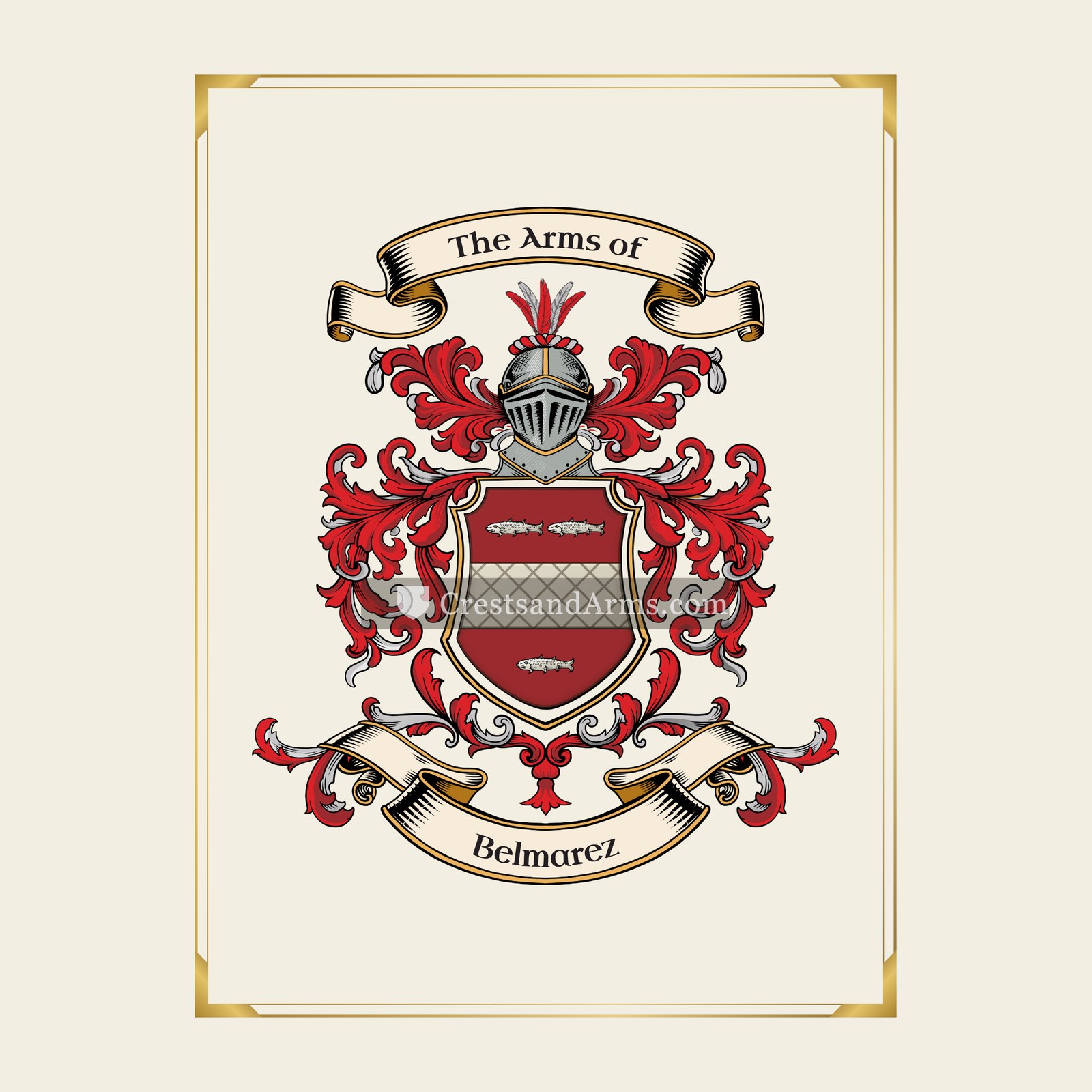 With gold border