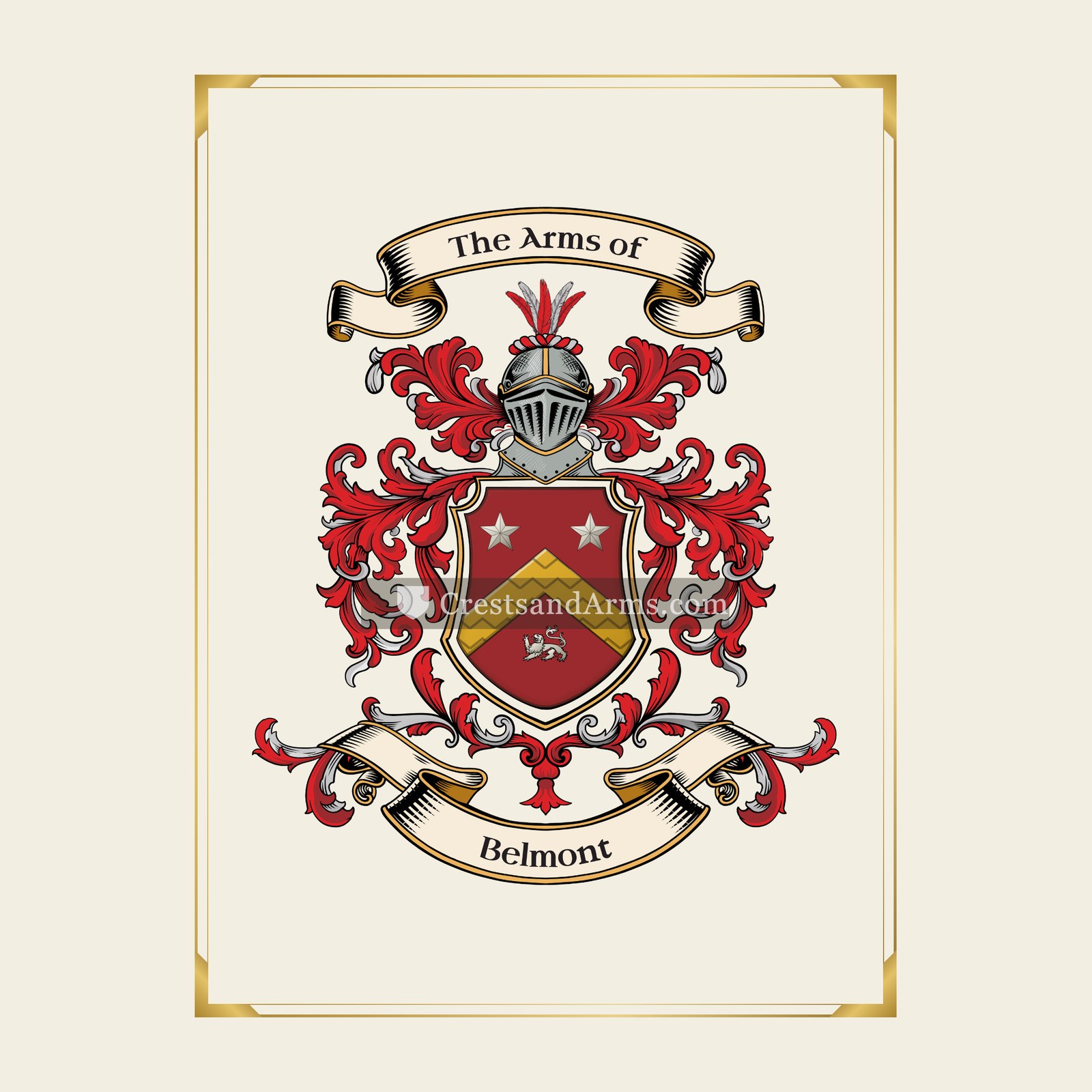 With gold border