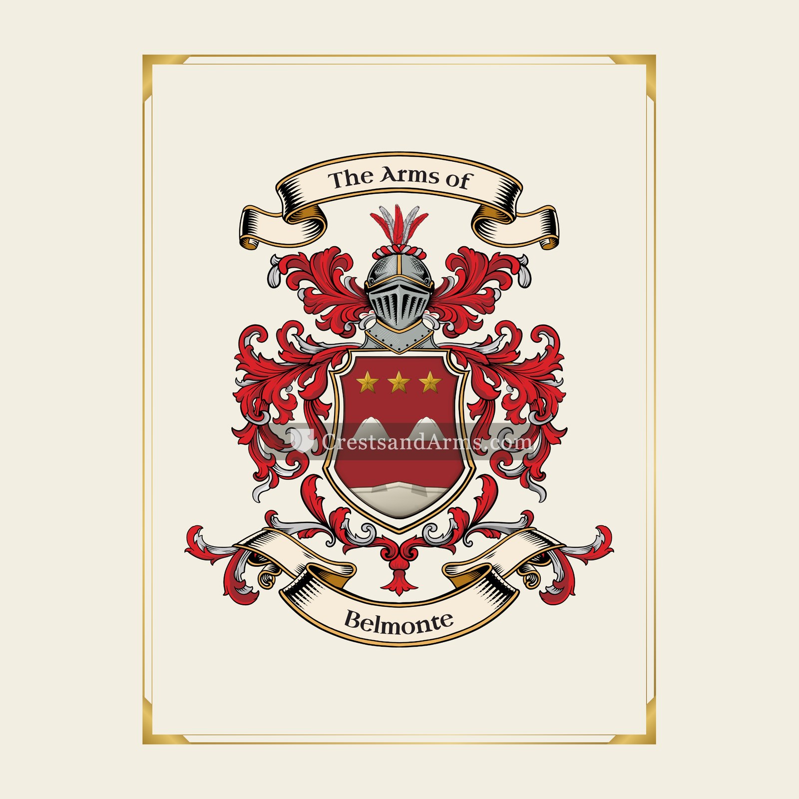 With gold border