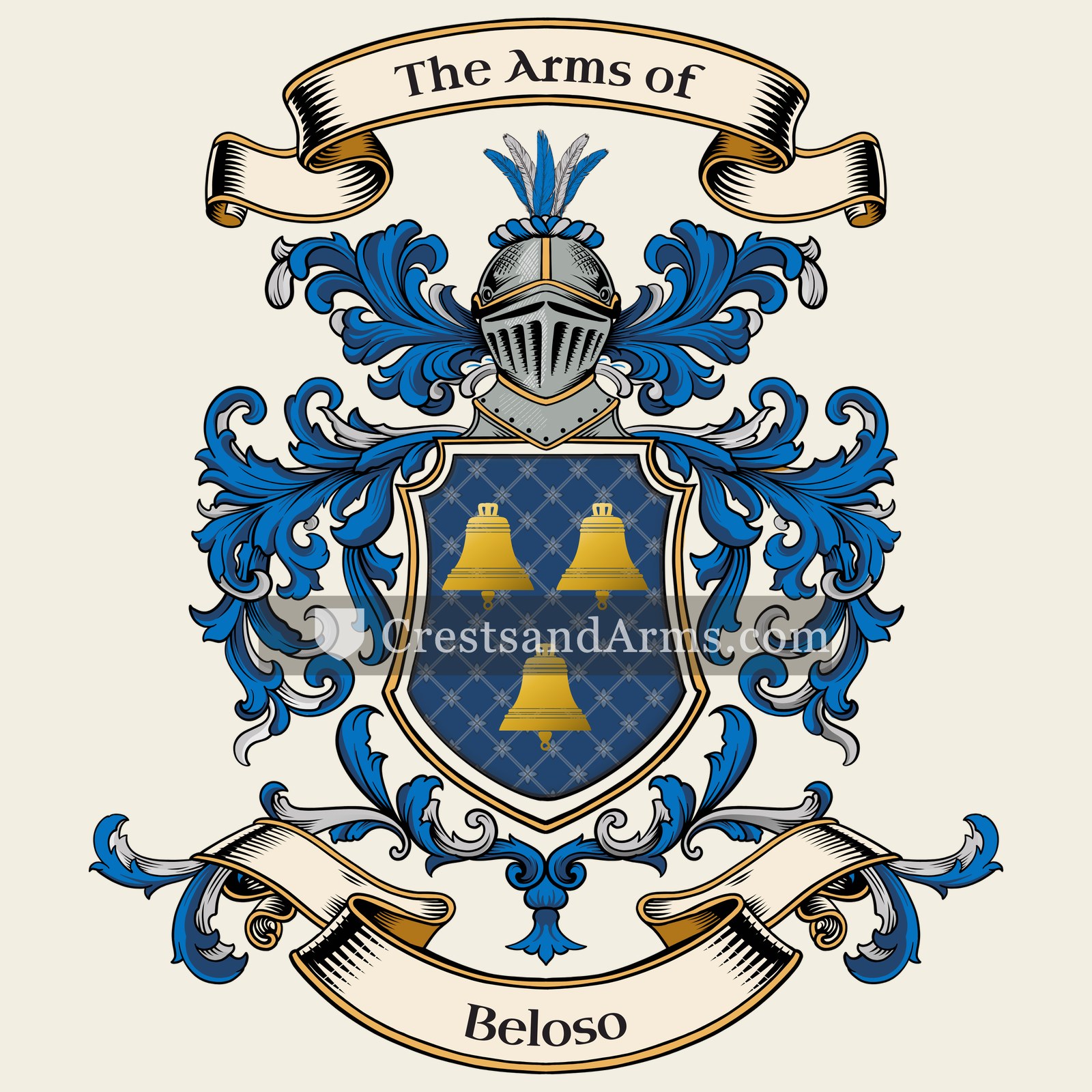 The Beloso coat of arms, drawn from the recorded blazon