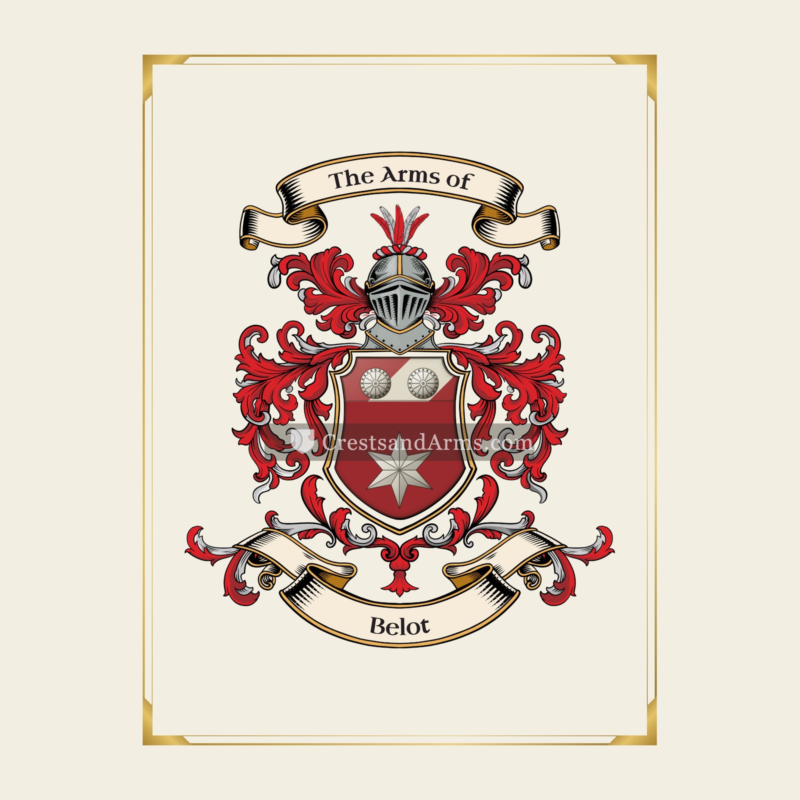 With gold border