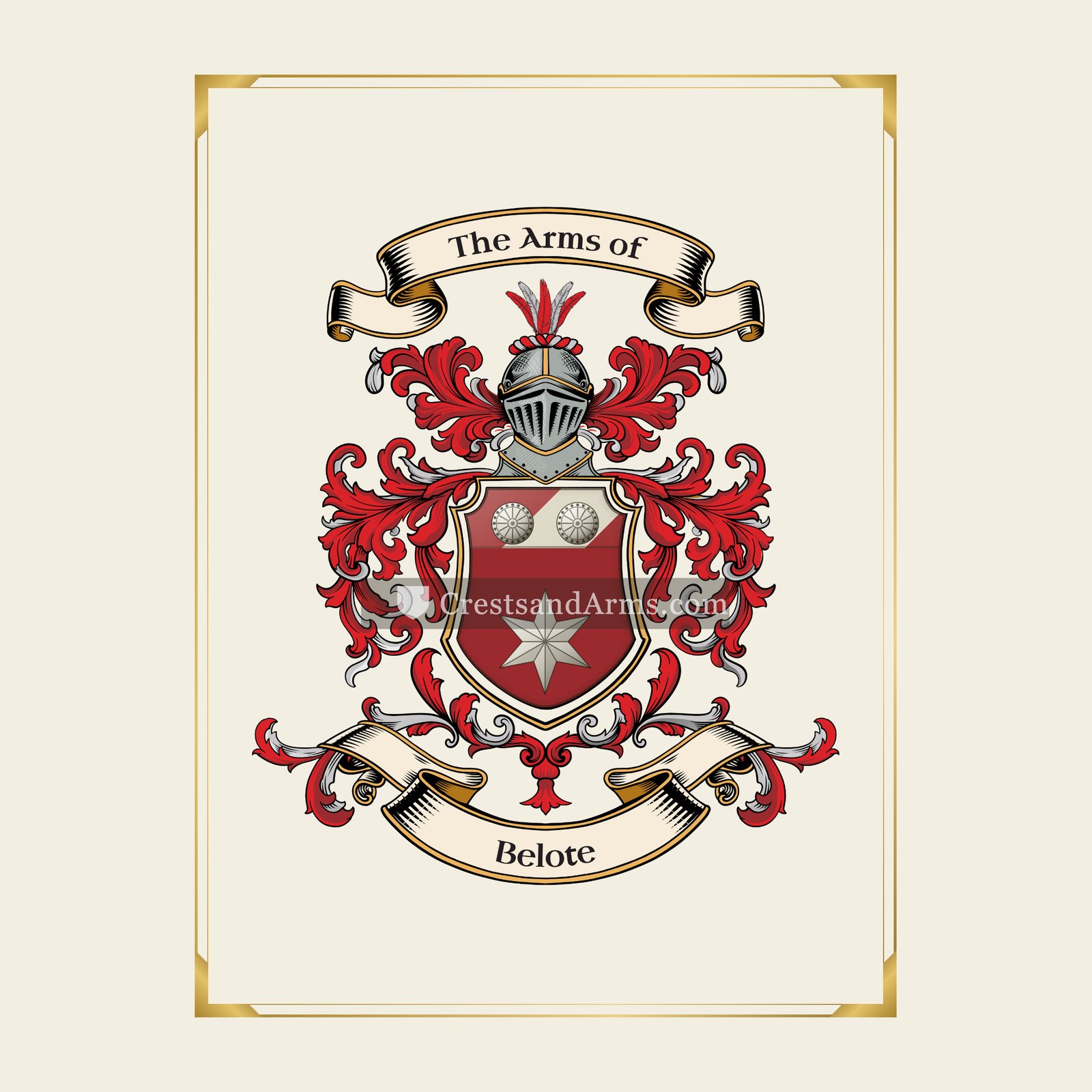 With gold border