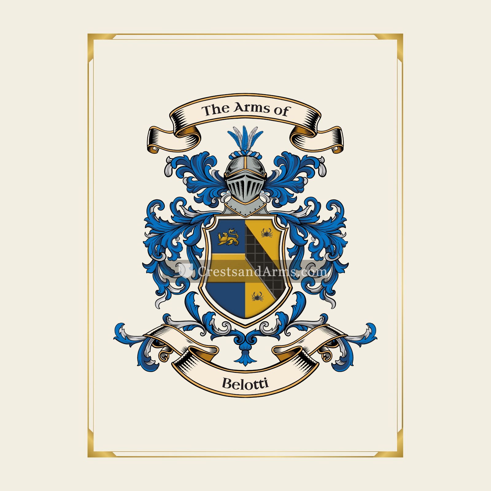 With gold border