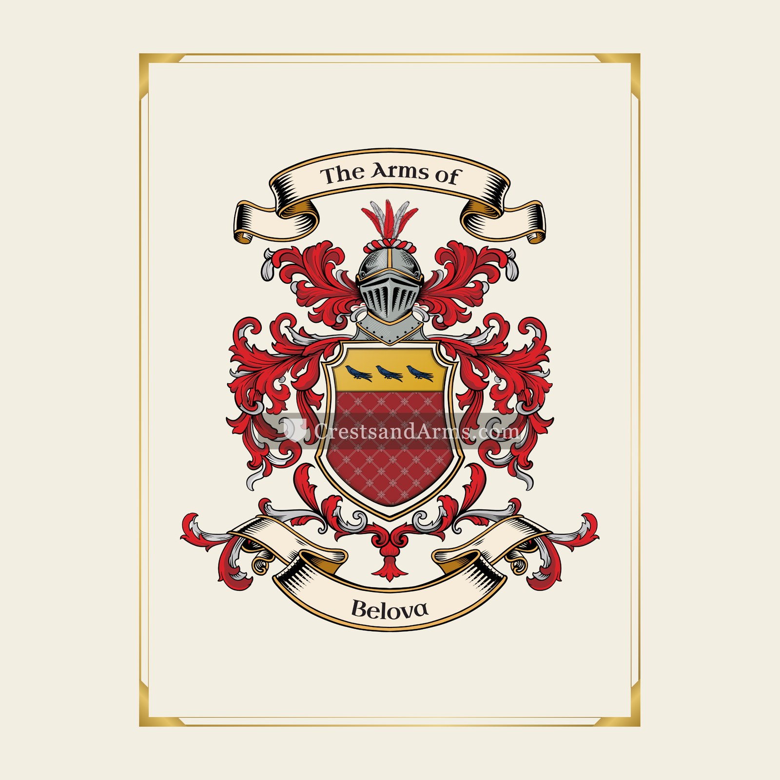 With gold border