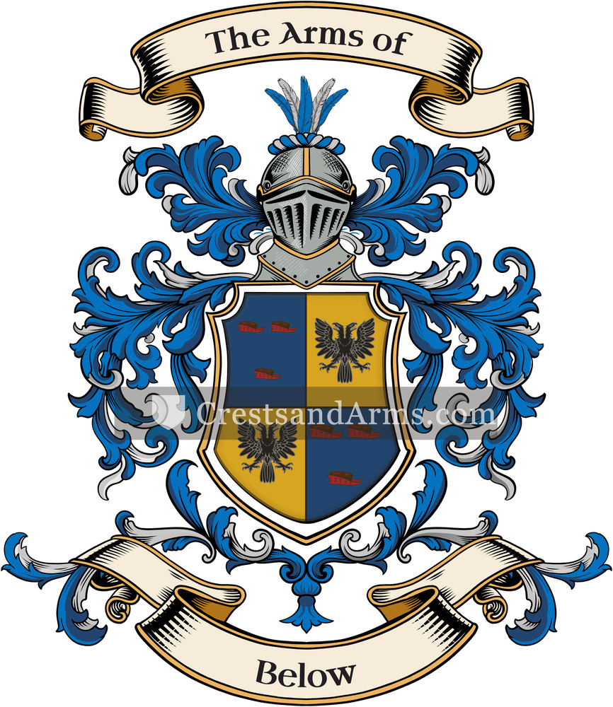 The Below coat of arms, drawn from the recorded blazon