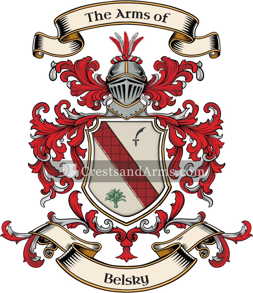 The Belsky coat of arms, drawn from the recorded blazon