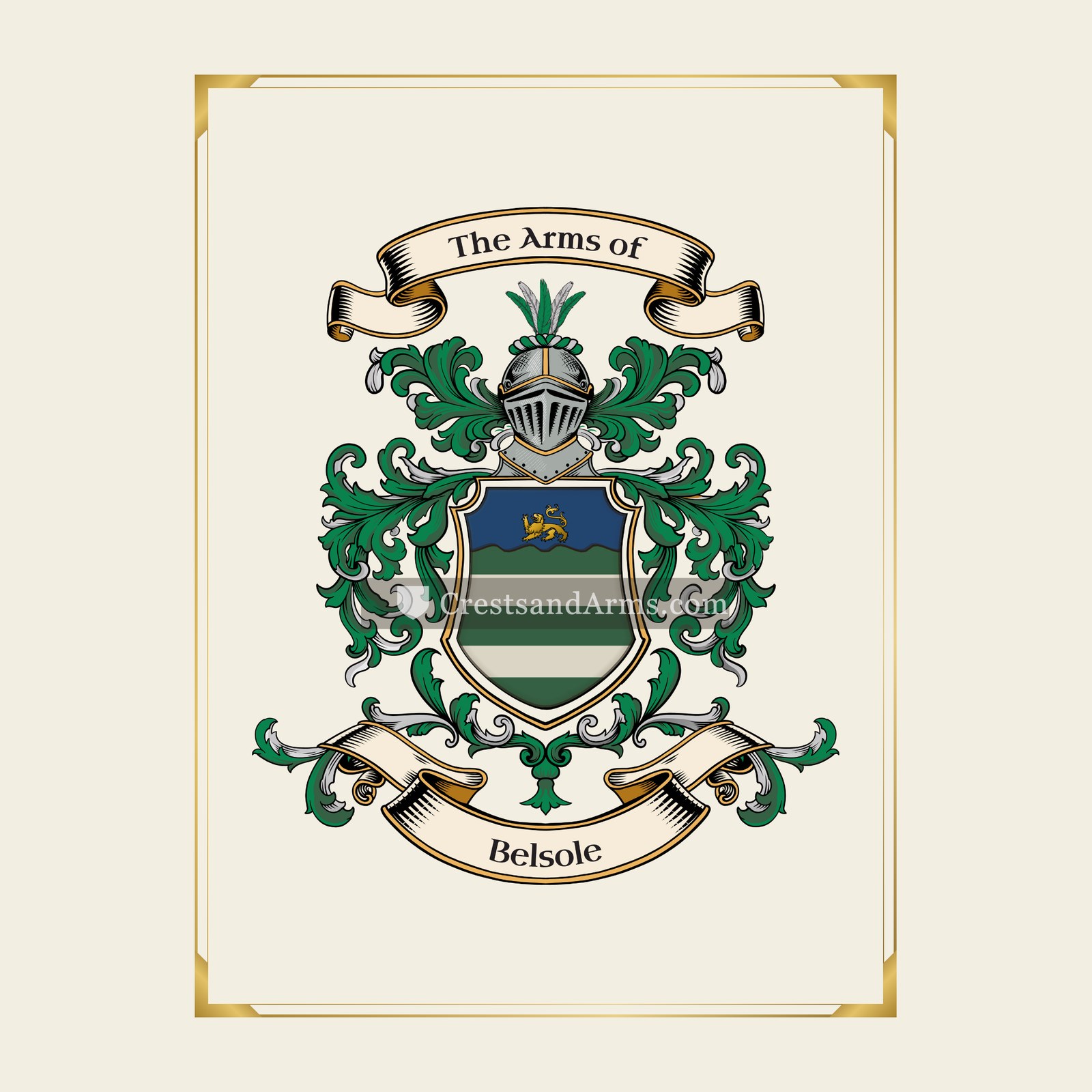 With gold border