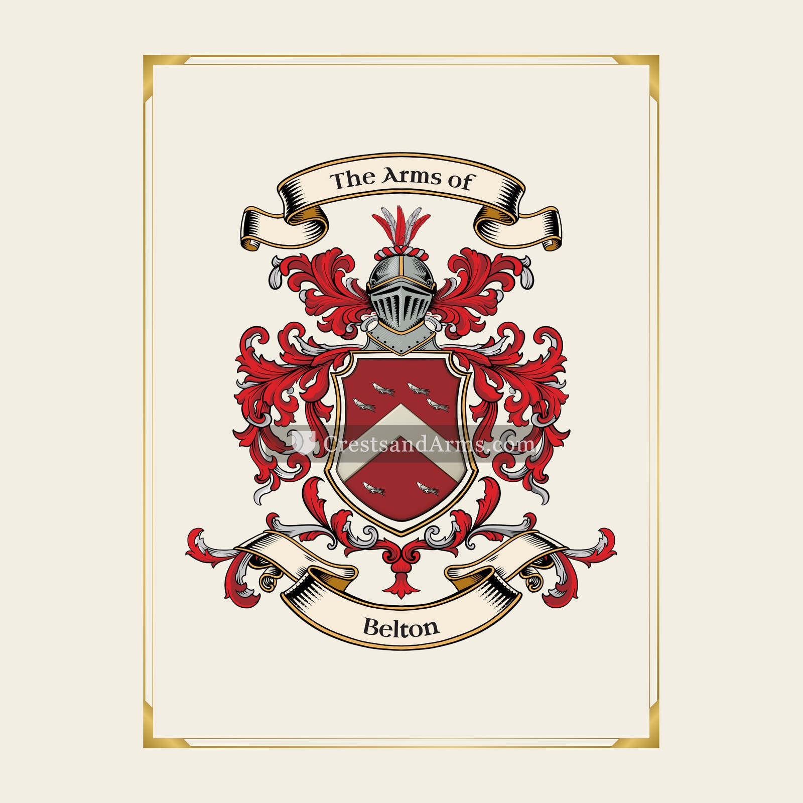 With gold border