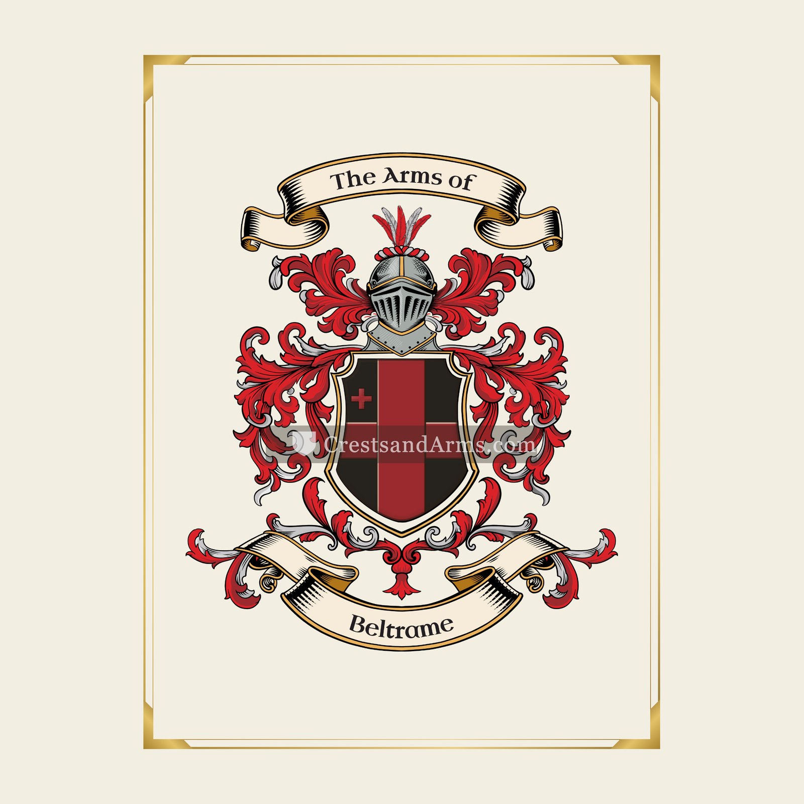 With gold border