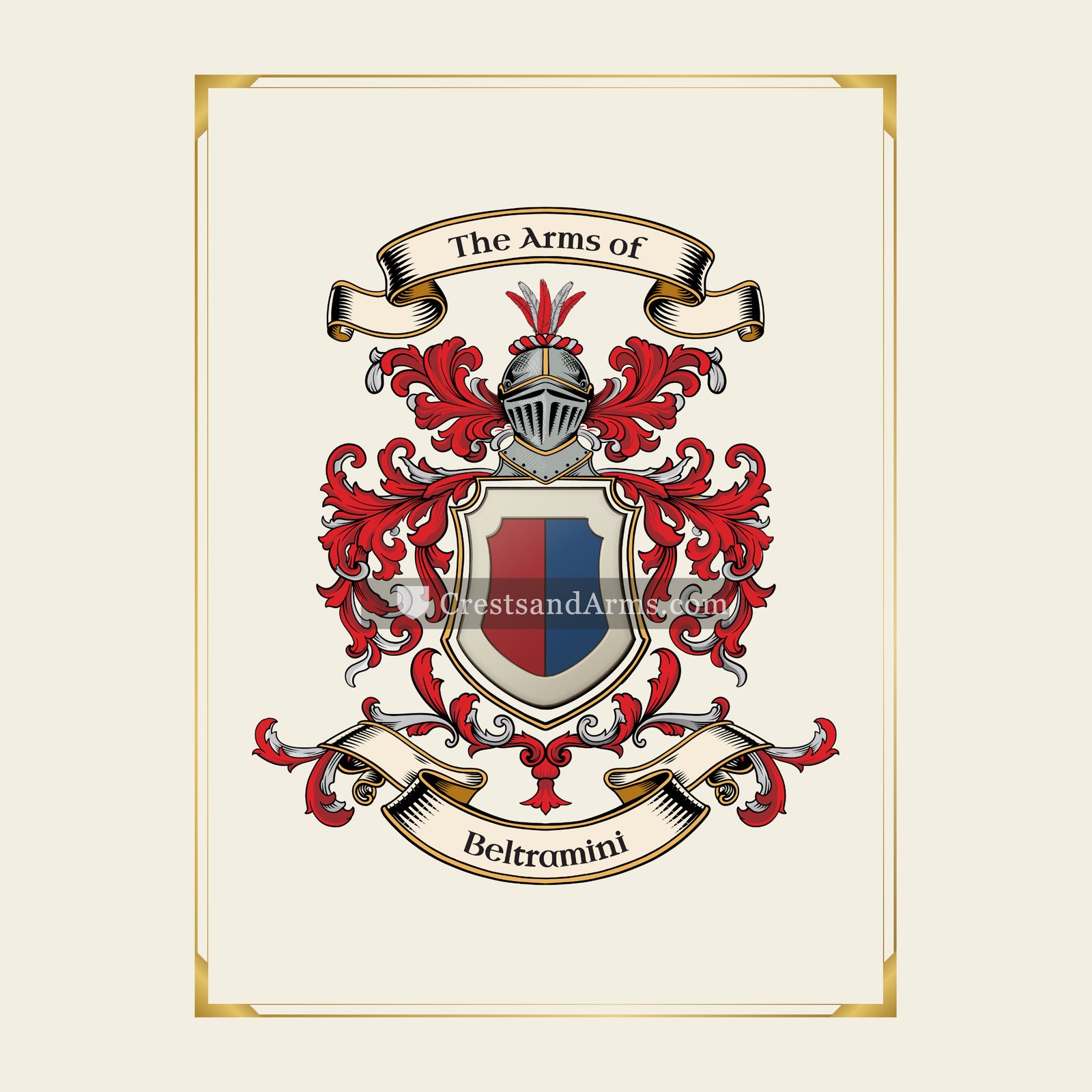 With gold border