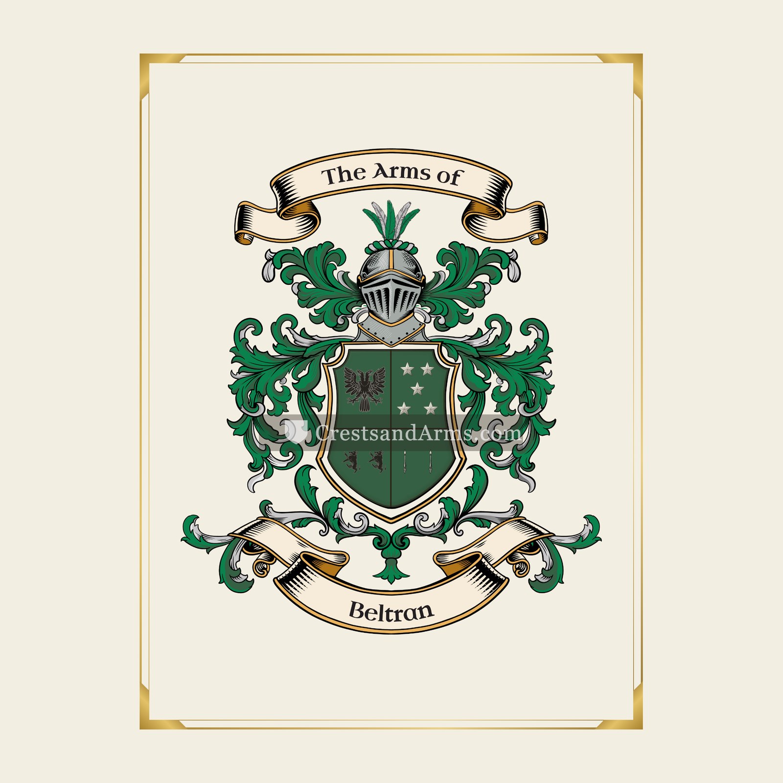 With gold border