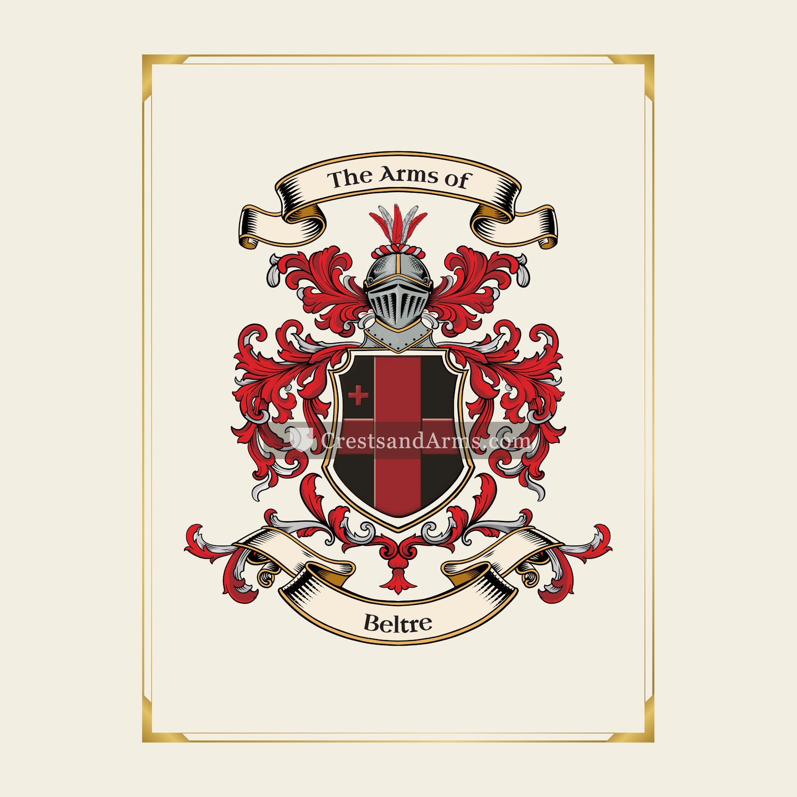 With gold border