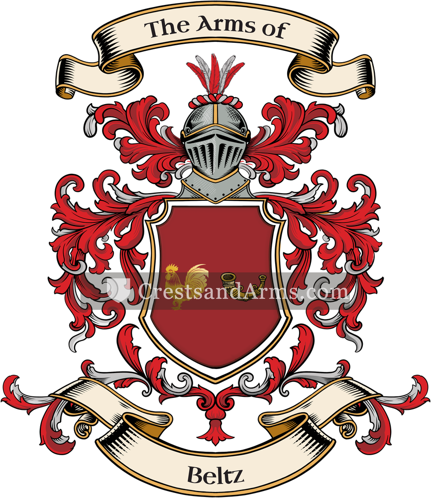 The Beltz coat of arms, drawn from the recorded blazon