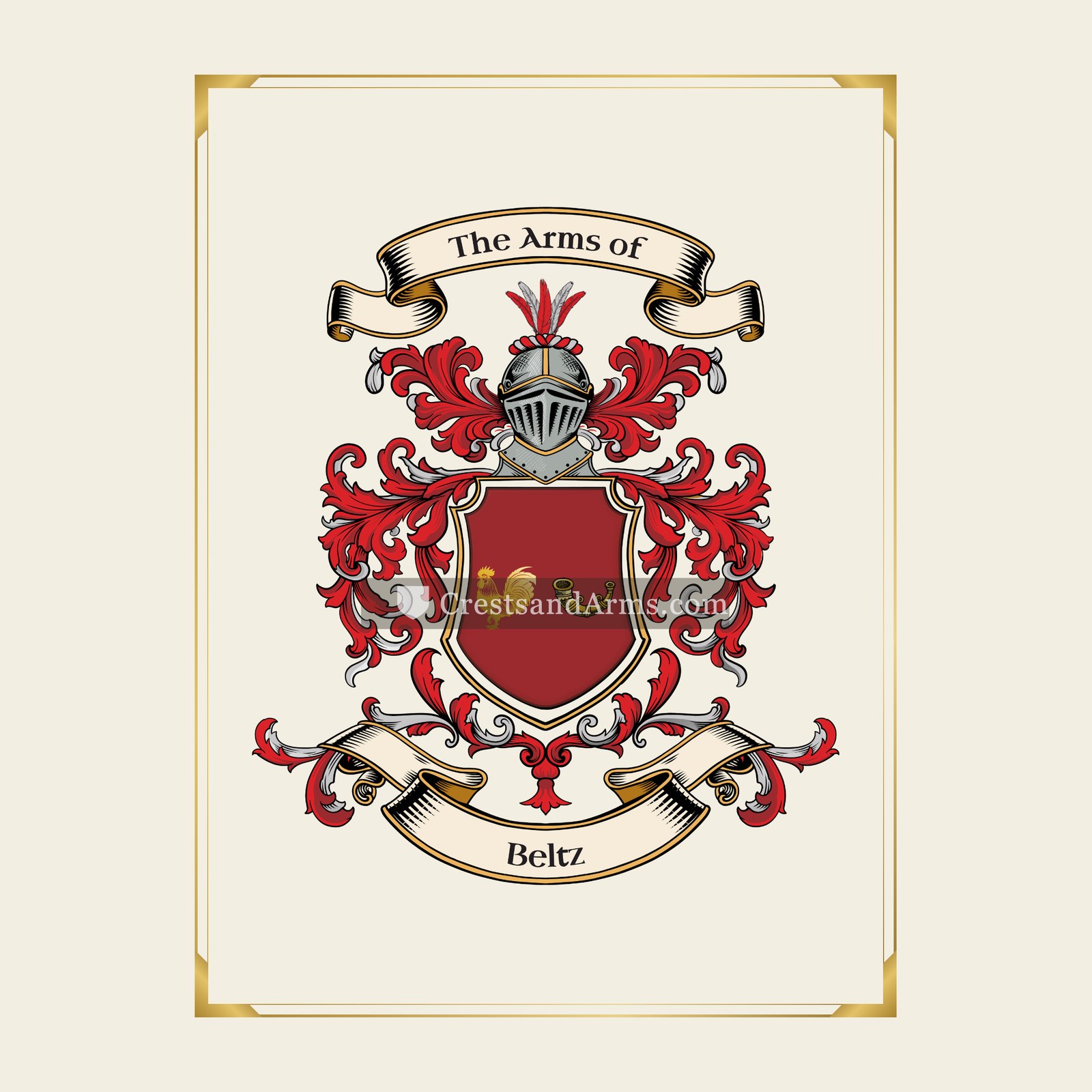 With gold border