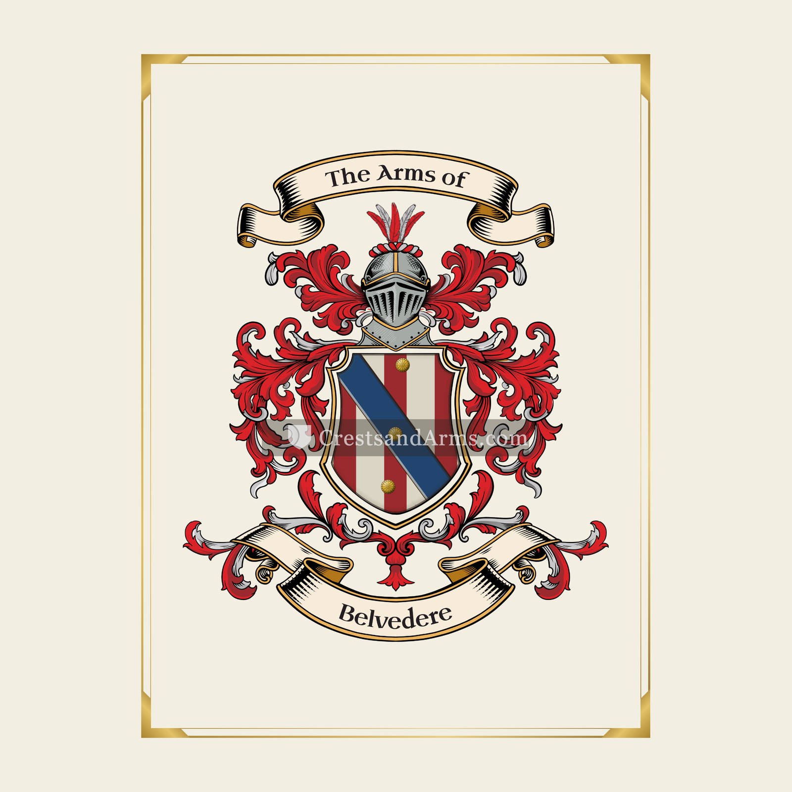 With gold border