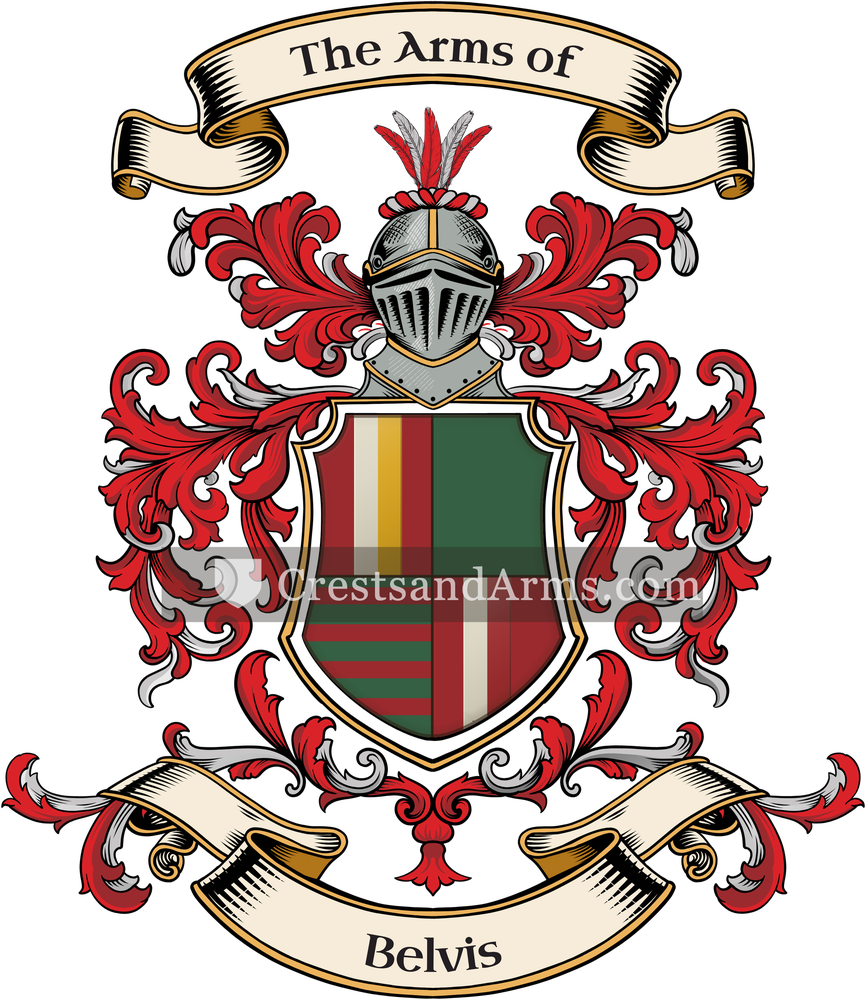 The Belvis coat of arms, drawn from the recorded blazon