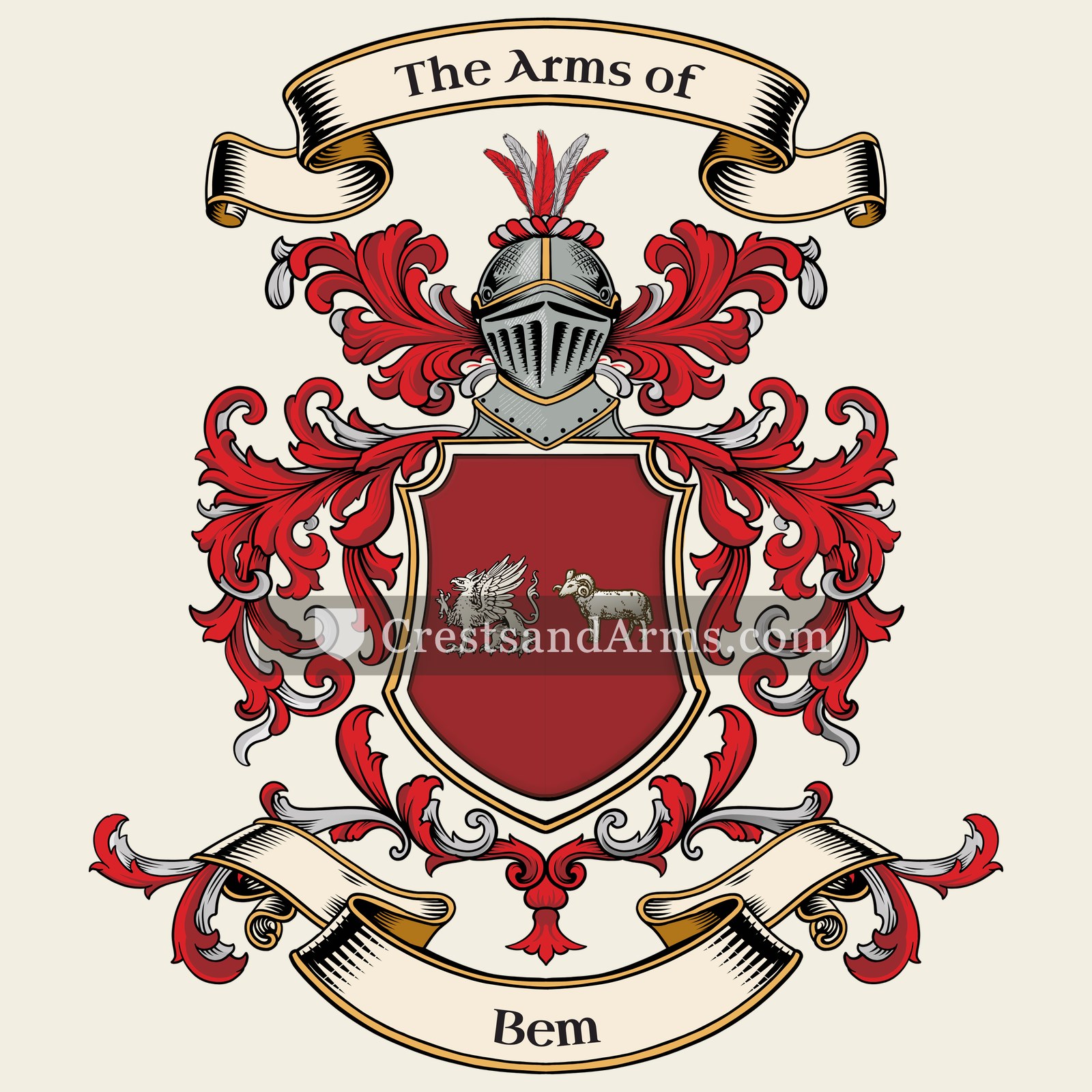 The Bem coat of arms, drawn from the recorded blazon