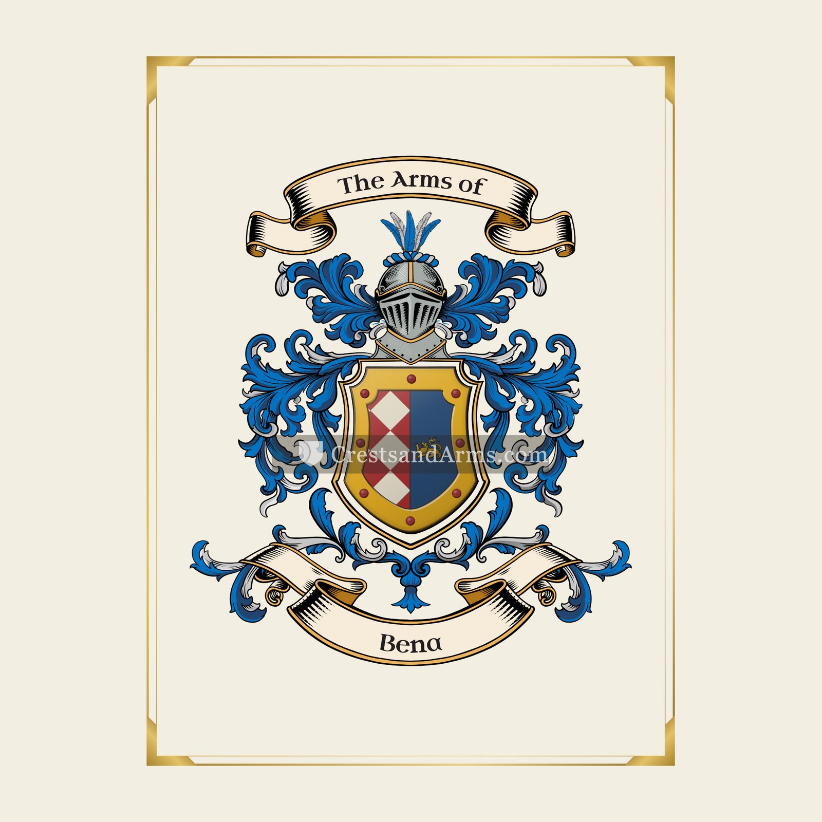 With gold border