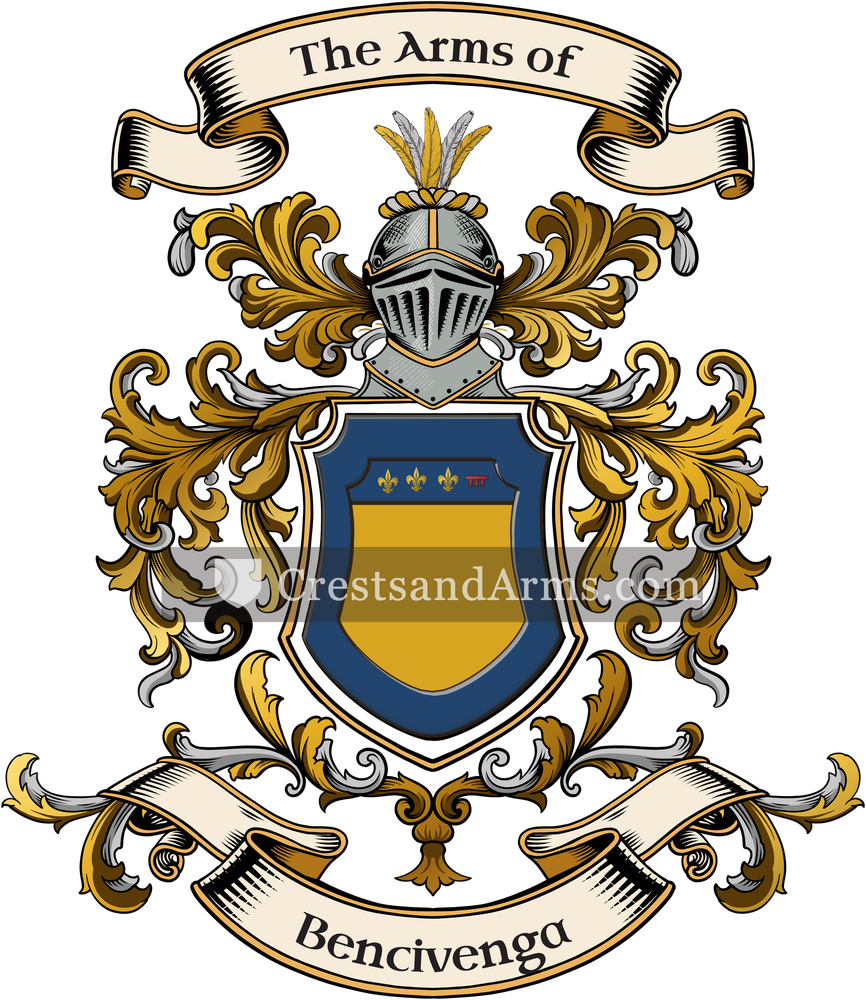 The Bencivenga coat of arms, drawn from the recorded blazon