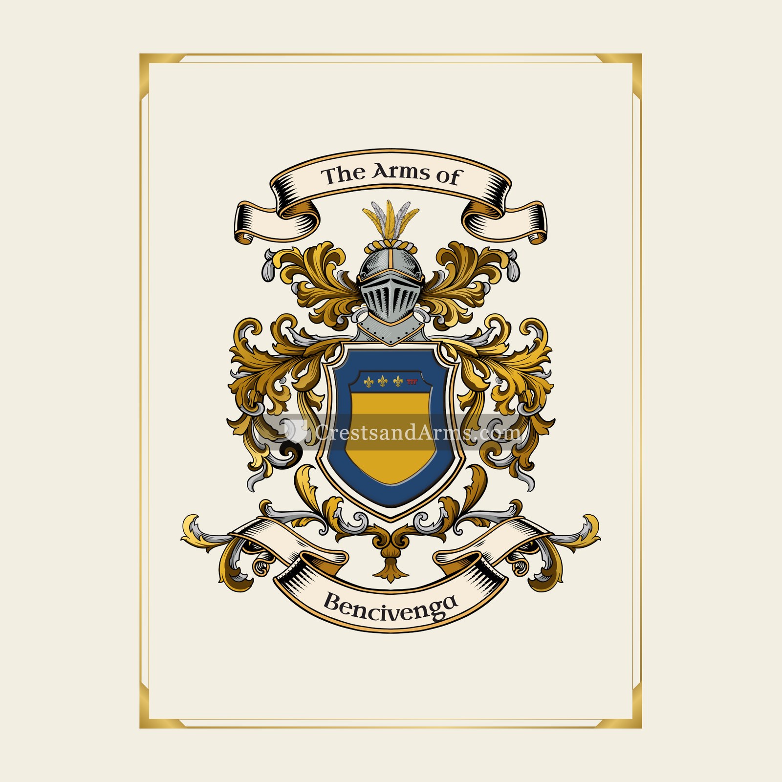 With gold border
