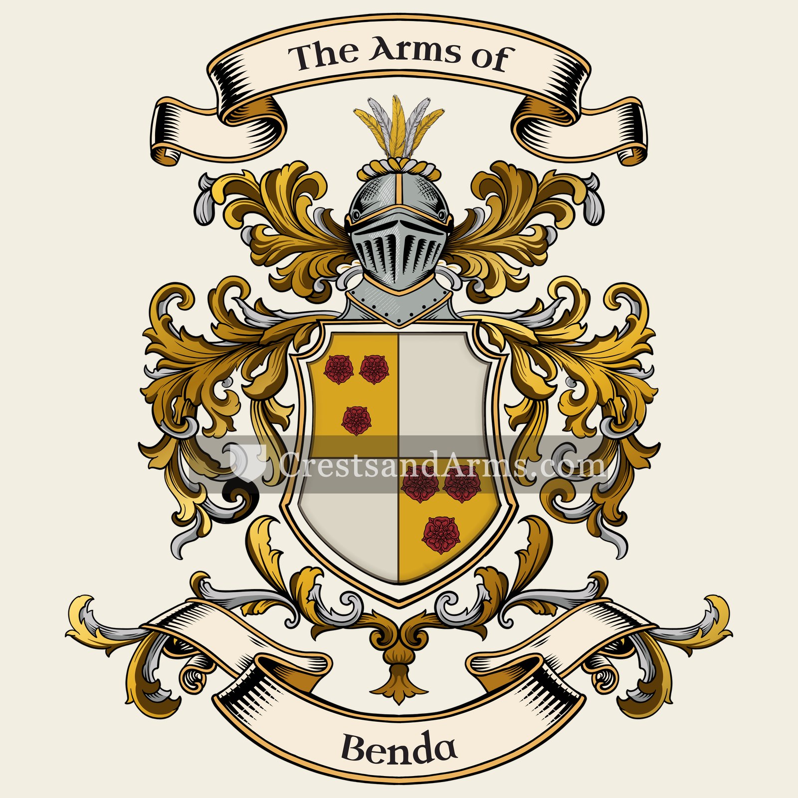 The Benda coat of arms, drawn from the recorded blazon