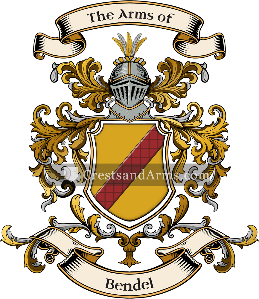 The Bendel coat of arms, drawn from the recorded blazon