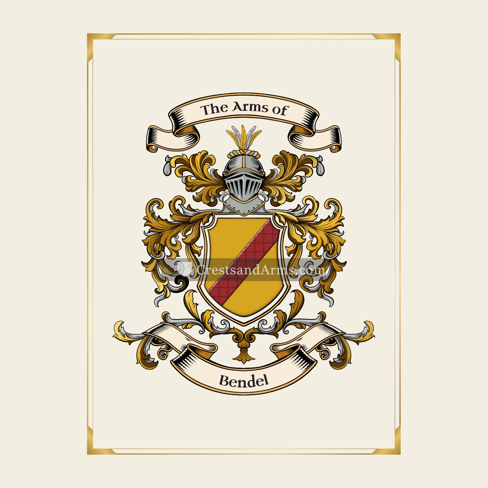 With gold border
