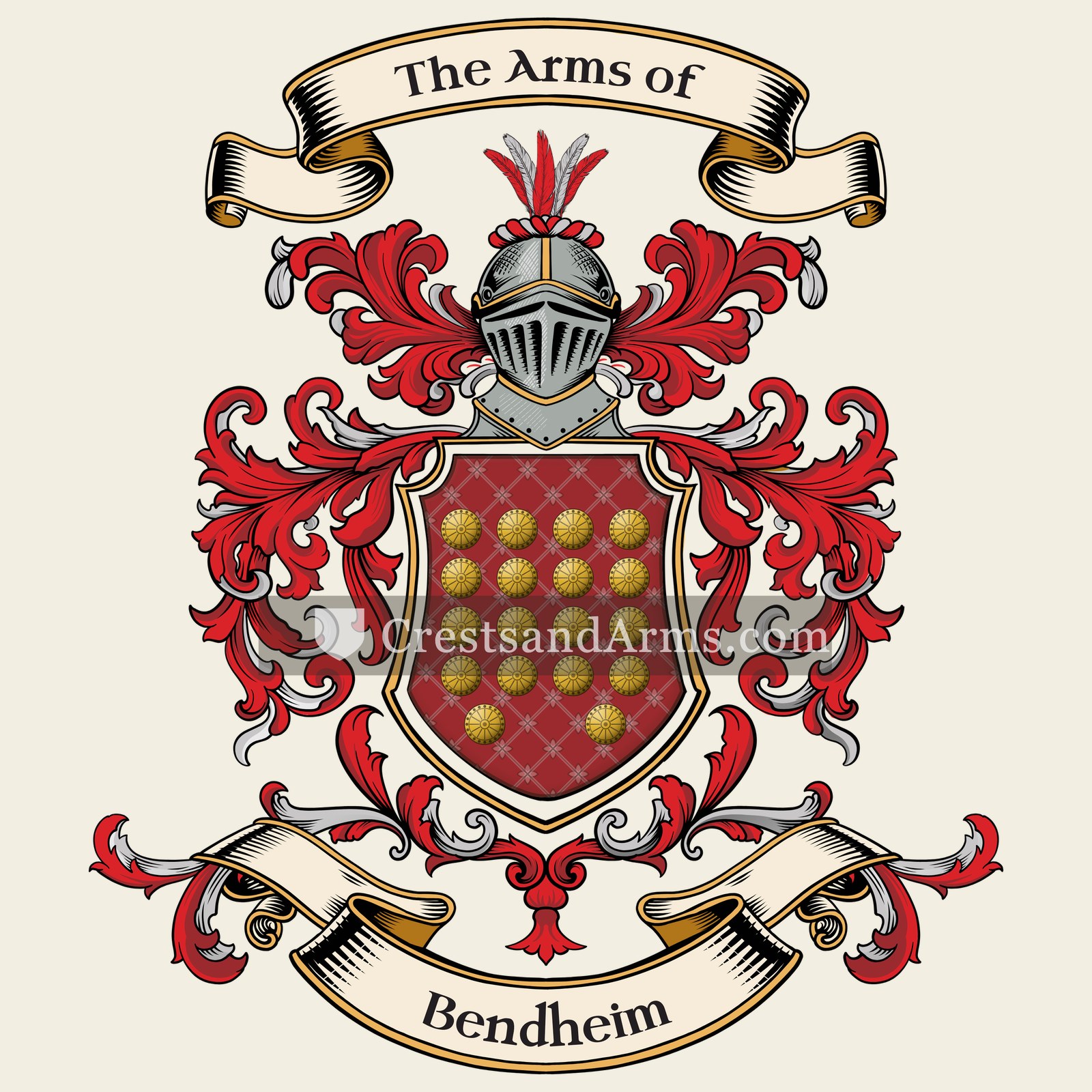 The Bendheim coat of arms, drawn from the recorded blazon