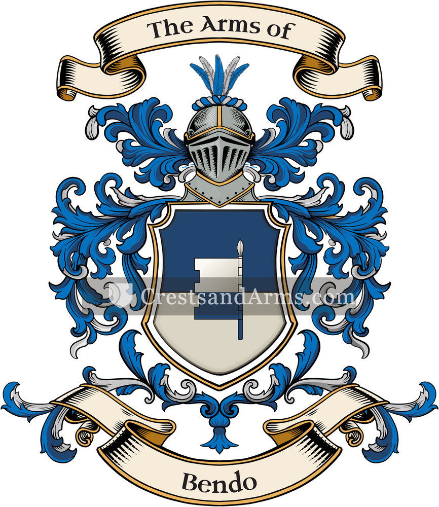 The Bendo coat of arms, drawn from the recorded blazon