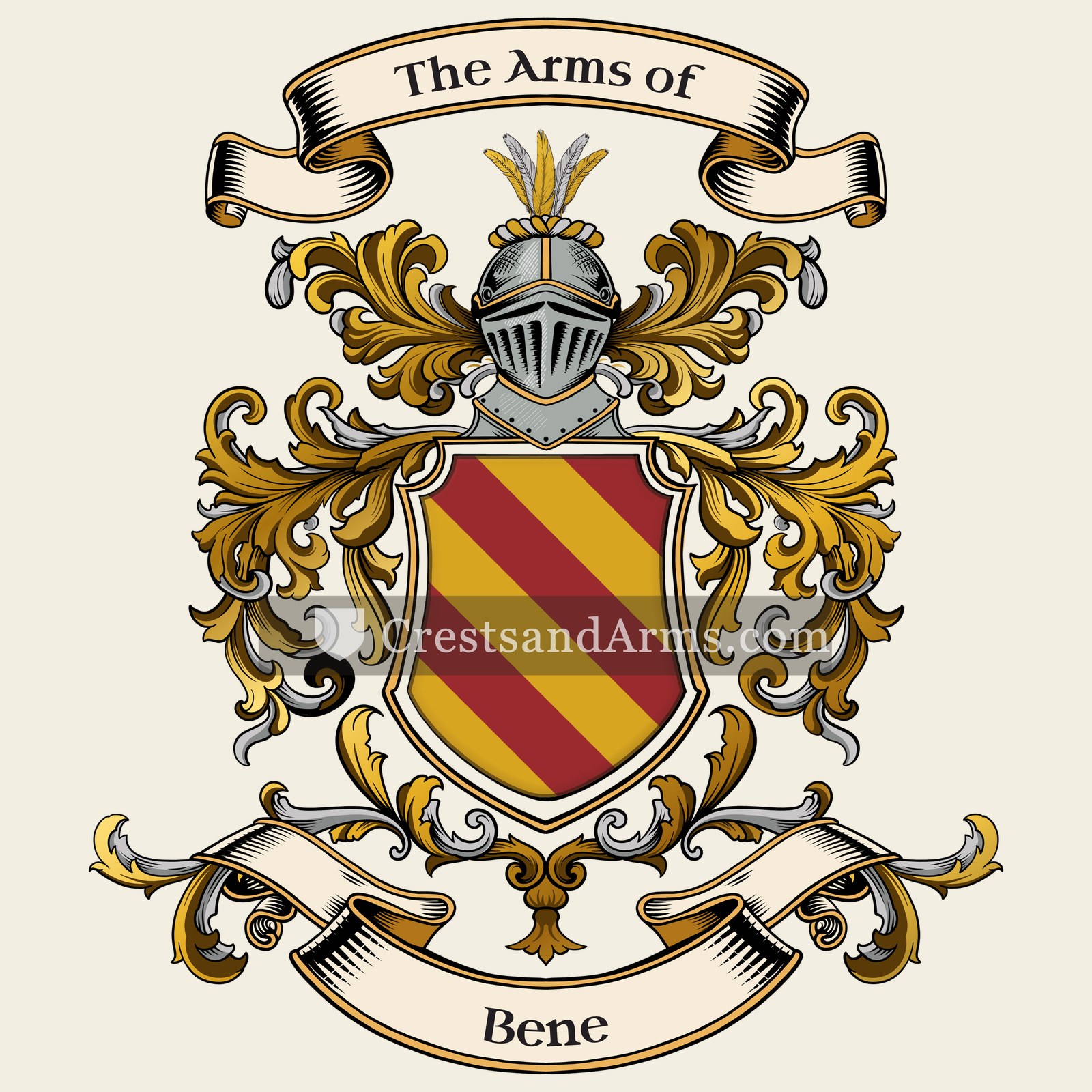 The Bene coat of arms, drawn from the recorded blazon