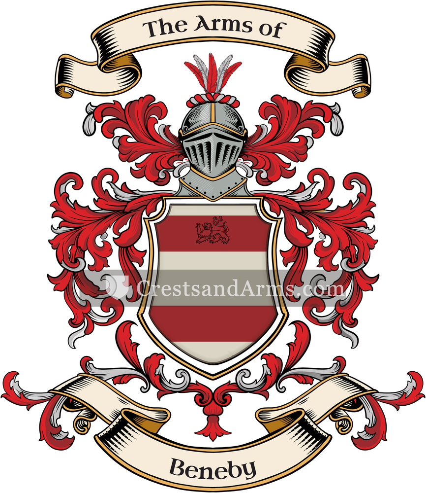 The Beneby coat of arms, drawn from the recorded blazon