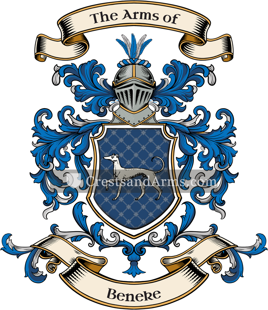 The Beneke coat of arms, drawn from the recorded blazon