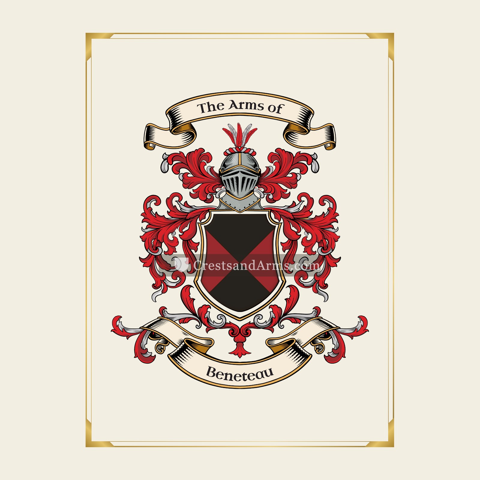 With gold border