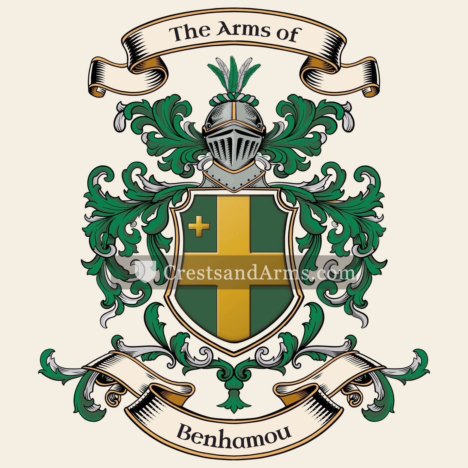 The Benhamou coat of arms, drawn from the recorded blazon