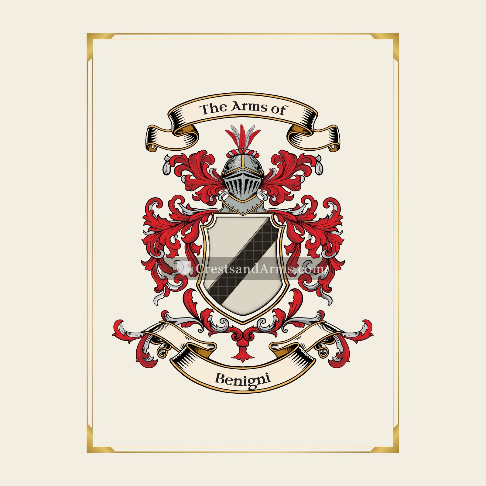 With gold border