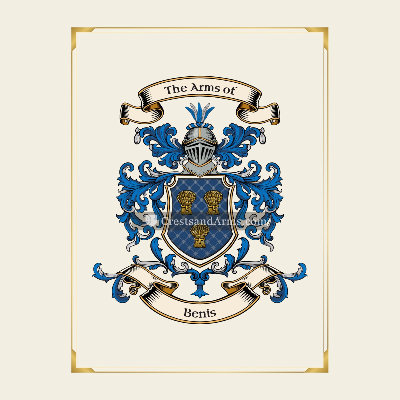 With gold border