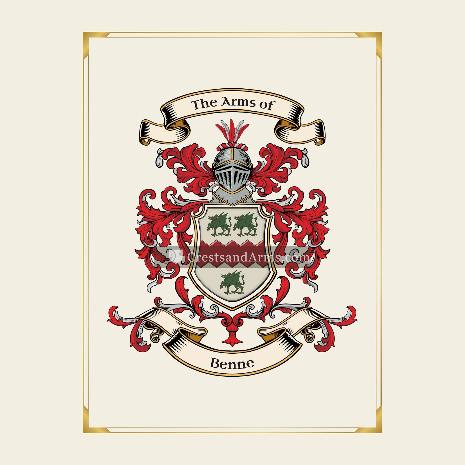 With gold border