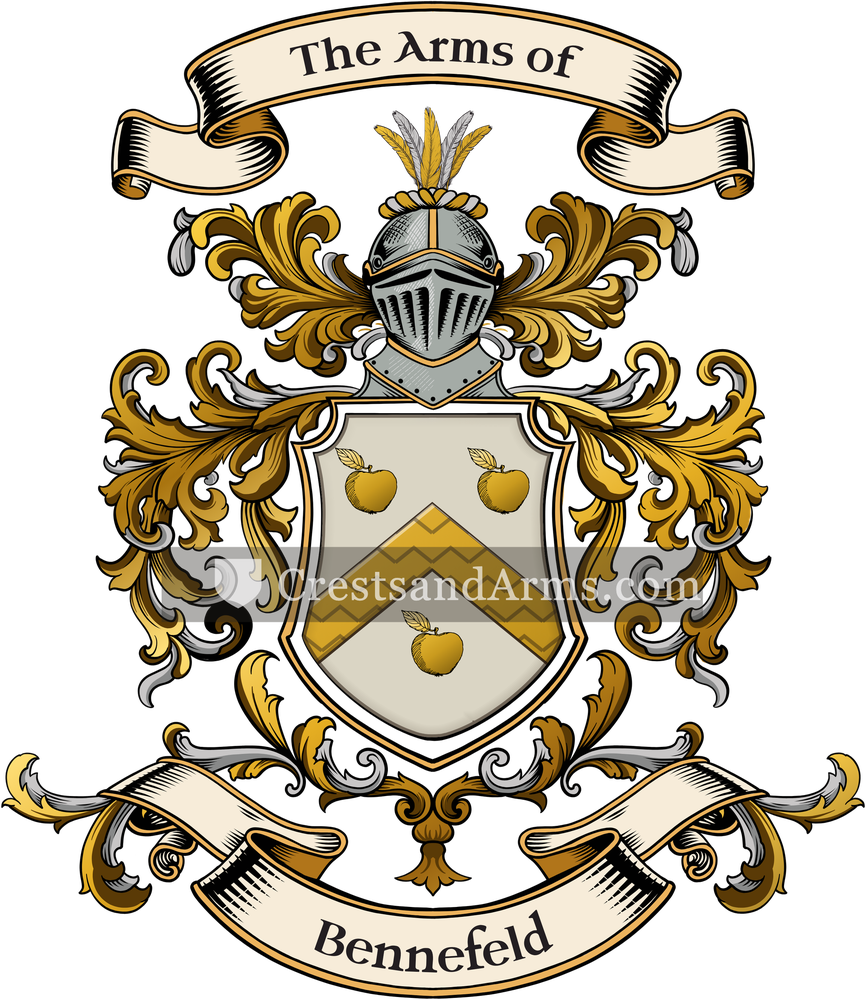 The Bennefeld coat of arms, drawn from the recorded blazon