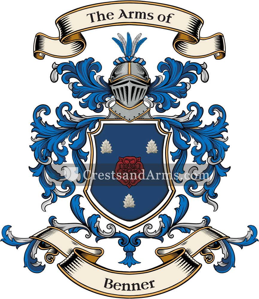 The Benner coat of arms, drawn from the recorded blazon