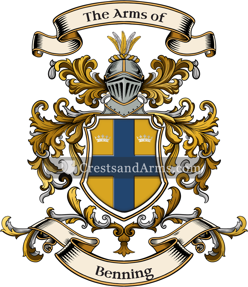 The Benning coat of arms, drawn from the recorded blazon