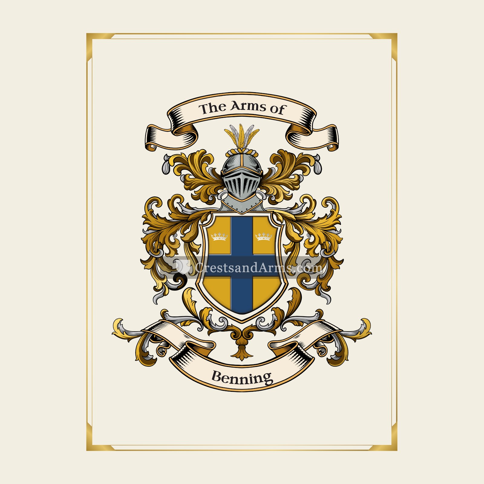 With gold border