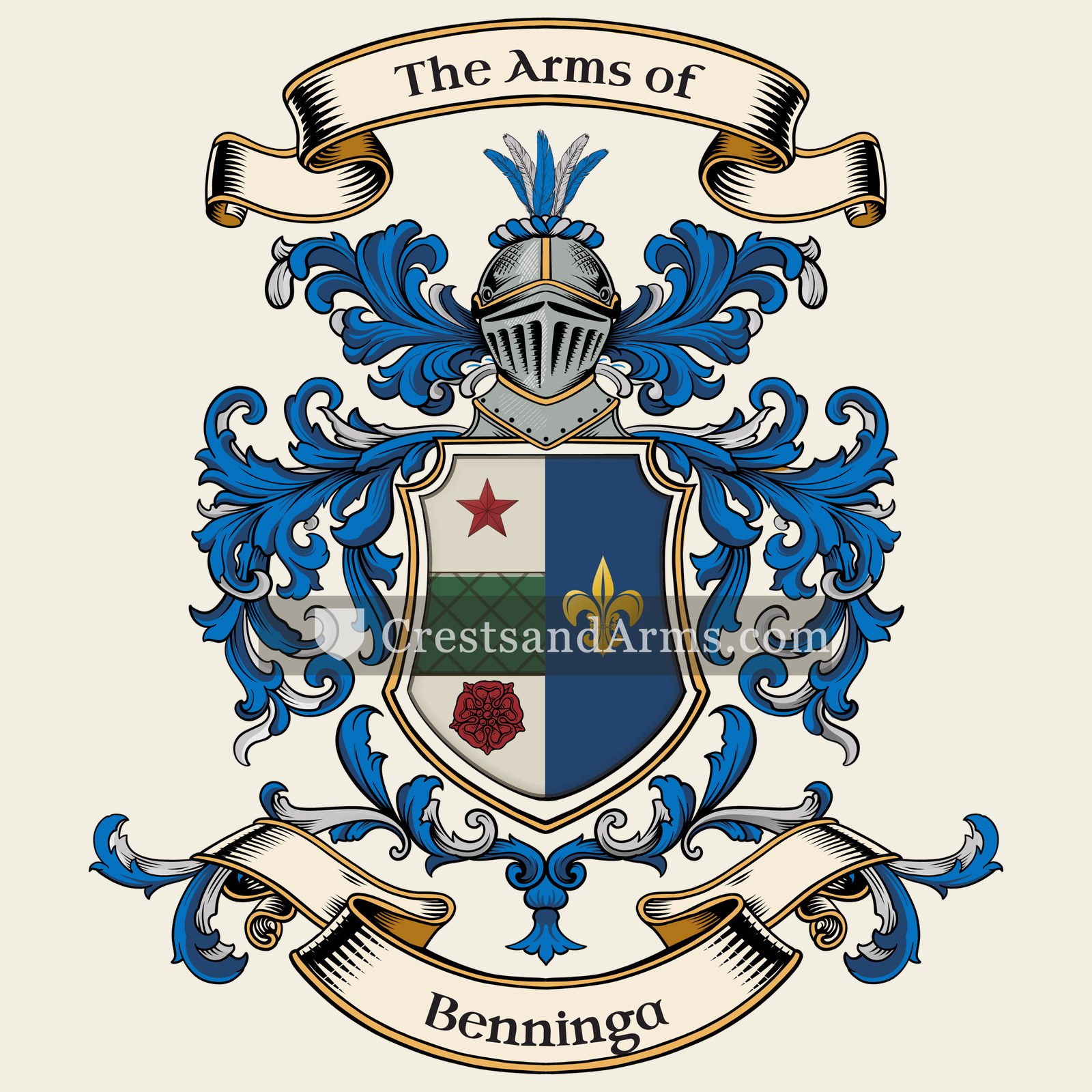 The Benninga coat of arms, drawn from the recorded blazon