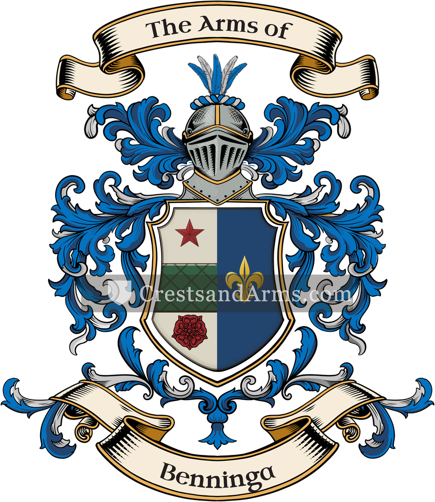 The Benninga coat of arms, drawn from the recorded blazon